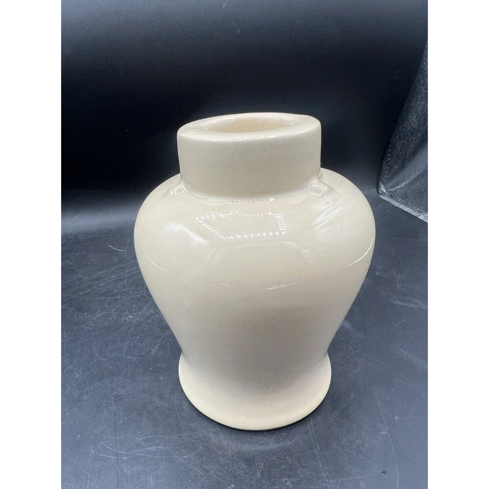 Vintage Colonial Candle of Cape Cod Ceramic Candlestick Vase Form Sand Color 6”